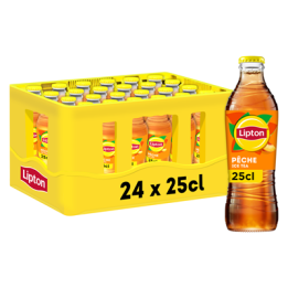 24 Bouteilles en Verre Consigné Lipton d'Ice Tea Pêche 24 x 25 CL - Grossiste boissons, fournisseur de boissons, boissons en gro