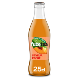 24 Bouteilles en Verre Consigné de Fuzetea Thé Pêche 24 x 25 CL - Grossiste boissons, fournisseur de boissons, boissons en gros
