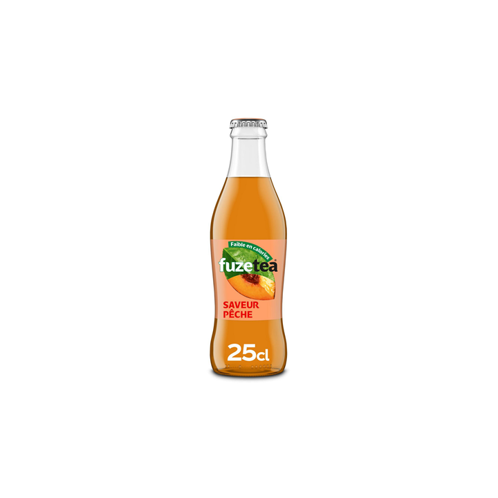 24 Bouteilles en Verre Consigné de Fuzetea Thé Pêche 24 x 25 CL - Grossiste boissons, fournisseur de boissons, boissons en gros