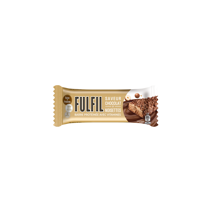 15 Barres Protéinées au Chocolat & Noisettes FulFil 15 x 40 G - Grossiste boissons, fournisseur de boissons, boissons en gros av