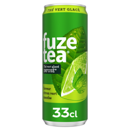 24 Canettes Thé Glacé Citron Vert et Menthe Fuzetea 24 x 33 CL -  Grossiste boissons, fournisseur de boissons, boissons en gros