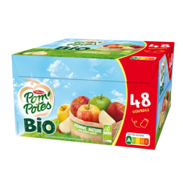 48 Gourdes Pomme Bio Sans Sucres Ajoutés Pom'Potes Materne 48 x 90 G - Grossiste boissons, fournisseur de boissons, boissons en