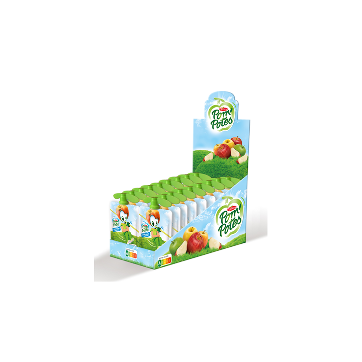 18 Gourdes de Compote Pomme Sans Sucres Ajoutés Pom'potes Materne 18 x 90 G - Grossiste boissons, fournisseur de boissons, boiss