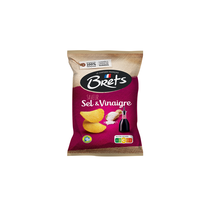 Chips Saveur Sel & Vinaigre Brets 125 G - Grossiste boissons, fournisseur de boissons, boissons en gros avec ClicMarket