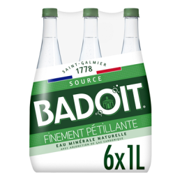 Badoit Verte Eau Minérale Gazeuse 6 x 1 L - Vos courses en ligne livrées à domicile avec ClicMarket