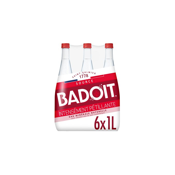 Badoit Rouge Eau Minérale Gazeuse Intensément Pétillante 6 x 1 L - Vos courses en ligne livrées à domicile avec ClicMarket