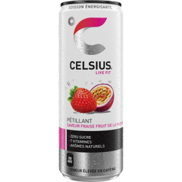 12 Canettes de Boisson Energisante Sans Sucres Fraise & Fruit de la Passion Celsius 12 x 35.5 CL - Grossiste boissons, fournisse