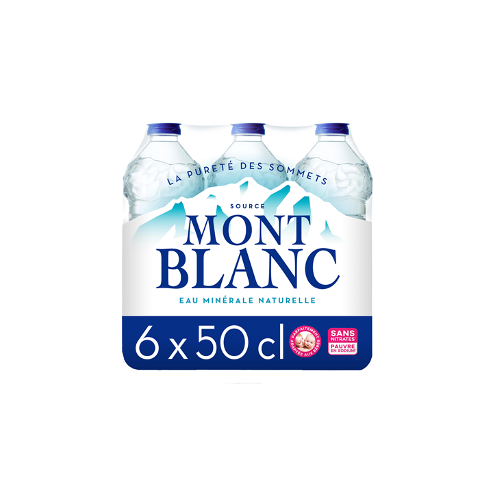 24 Bouteilles d'Eau Minérale Naturelle Mont Blanc 24 x 50 CL - Grossiste boissons, fournisseur de boissons, boissons en gros ave