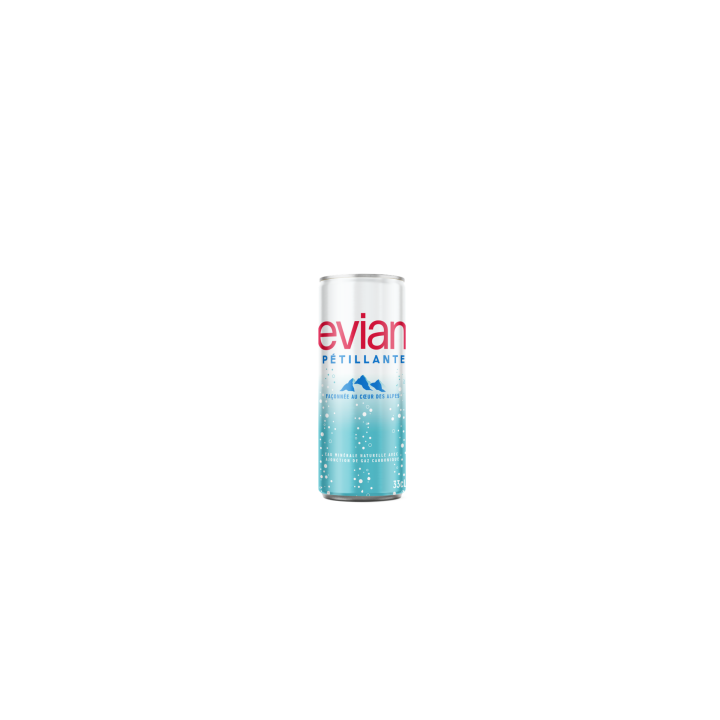 24 Canettes d'Evian Pétillante 24 x 33 CL - Grossiste boissons, fournisseur de boissons, boissons en gros avec ClicMarket