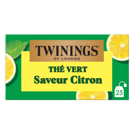 25 Sachets de Thé Vert Citron Twinings - Grossiste boissons, fournisseur de boissons, boissons en gros avec ClicMarket
