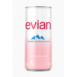 24 Canettes d'Eau Minérale Evian 24 x 33 CL - Grossiste boissons, fournisseur de boissons, boissons en gros avec ClicMarket