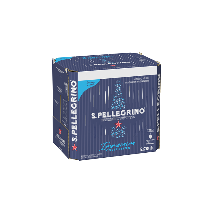 12 Bouteilles d'Eau Gazeuse San Pellegrino en Verre 12 x 75 CL - Grossiste boissons, fournisseur de boissons, boissons en gros